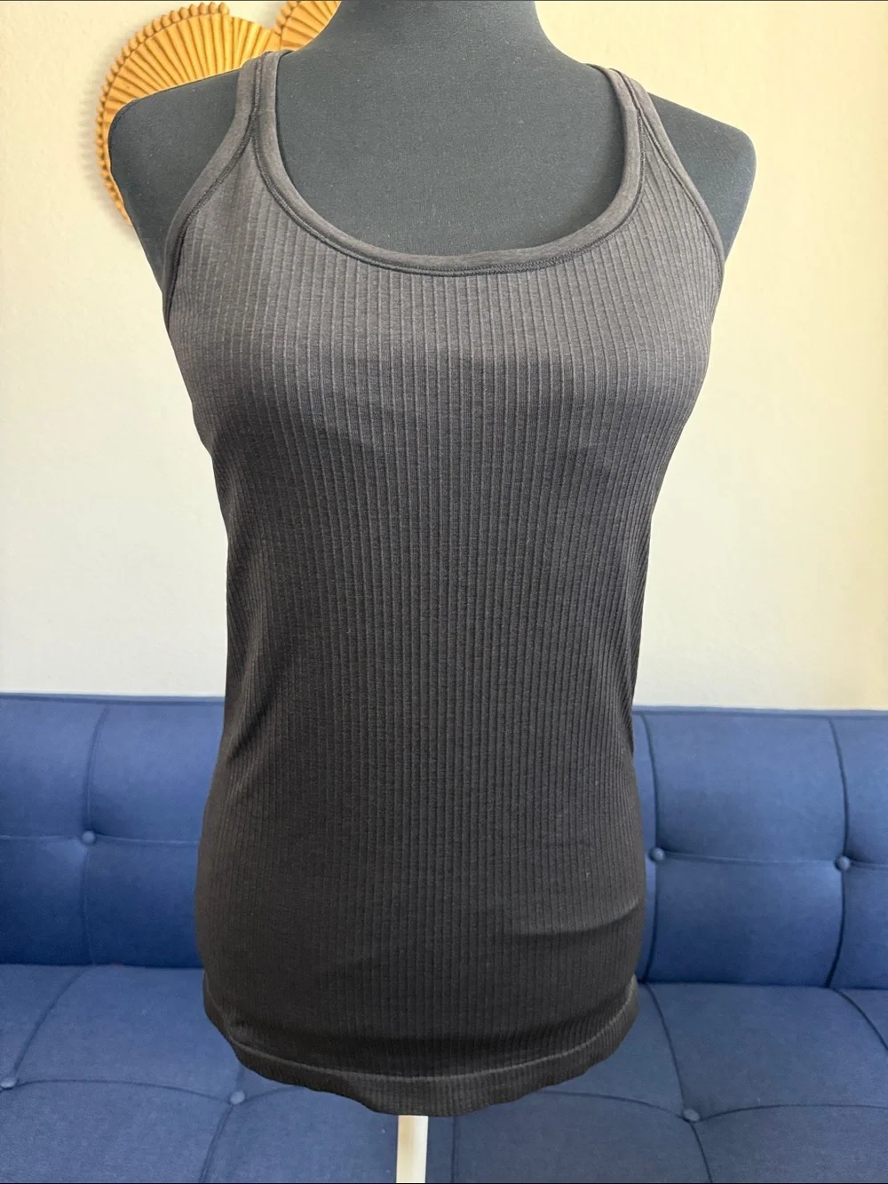 lululemon athletica Ebb to Street Ribbed Scoop Neck Light Support Tank Black 10